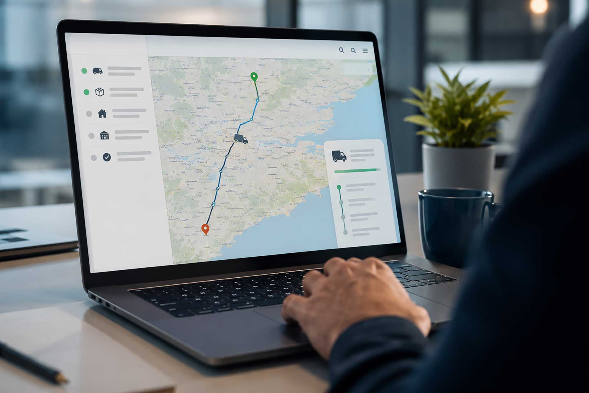 Horizon Express courier services map showing direct and fast delivery routes